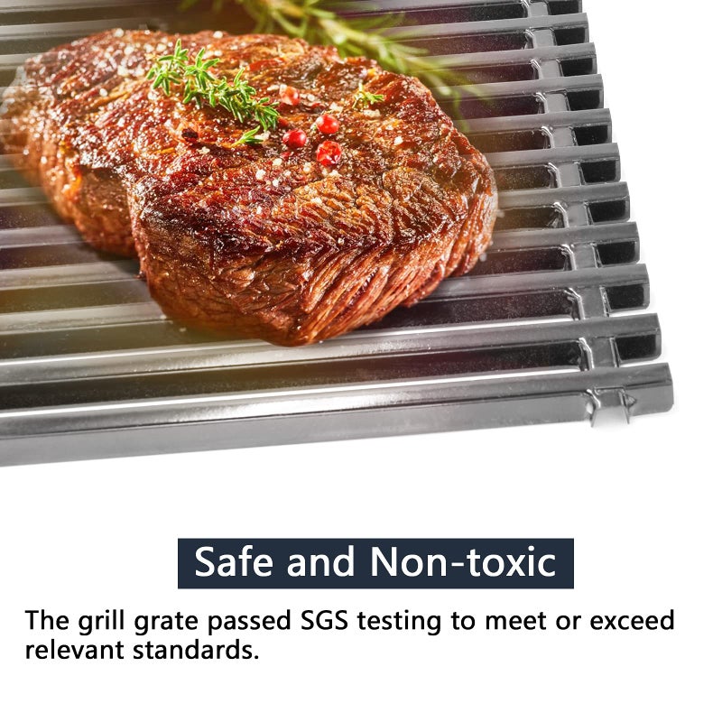 Hongso 17.4" Porcelain Steel Grill Grates for Weber Spirit E-310 E-320, Spirit S-310 S-320, Spirit 700, Weber 900, Genesis Silver B/C 8133, Genesis 1000-5000 with Side Control Panel, 7525 7526 7527 - Image 5